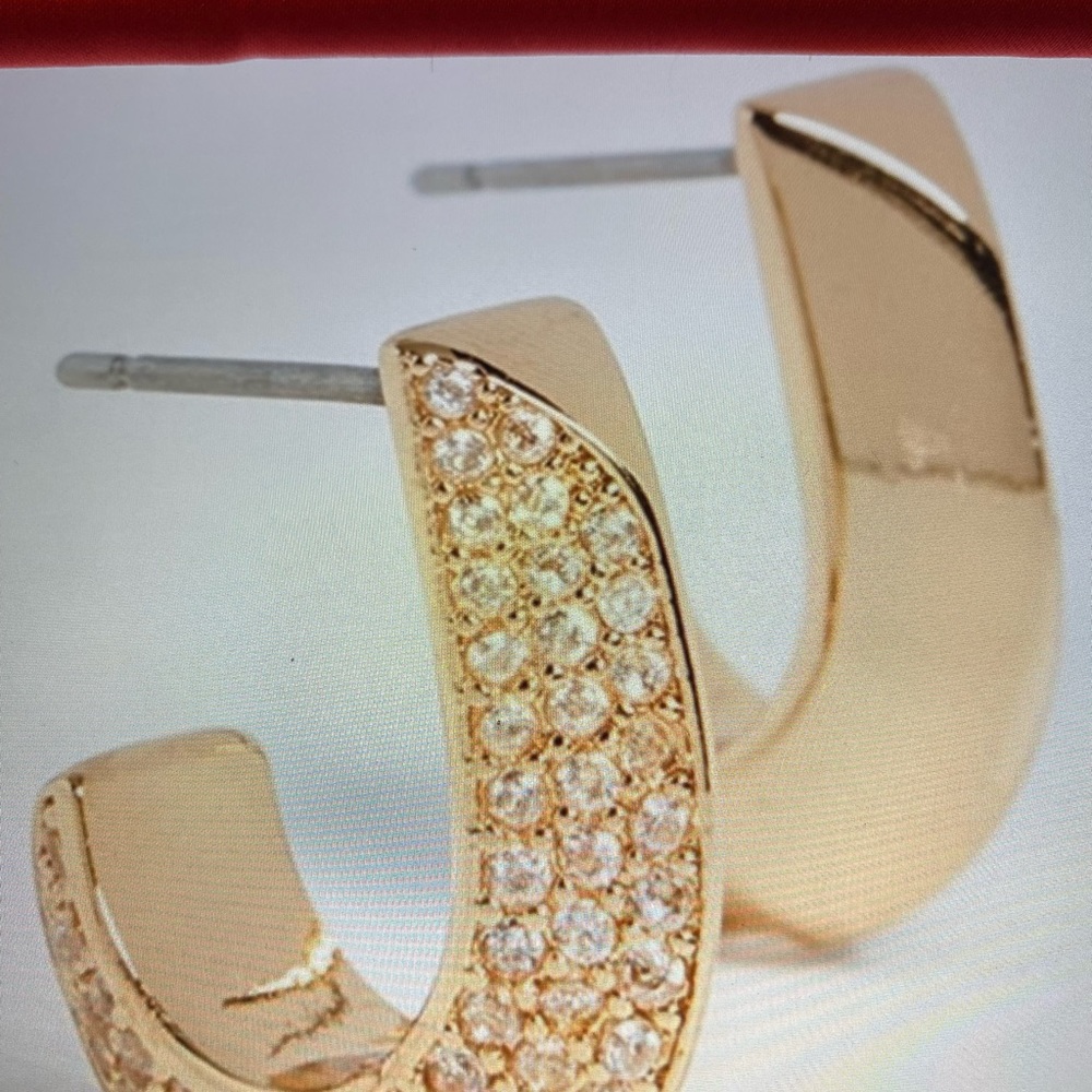 Beatutiful Kate Spade gold earrings with CZs $49 Raise the Bar by Kate Spade - Picture 2 of 4